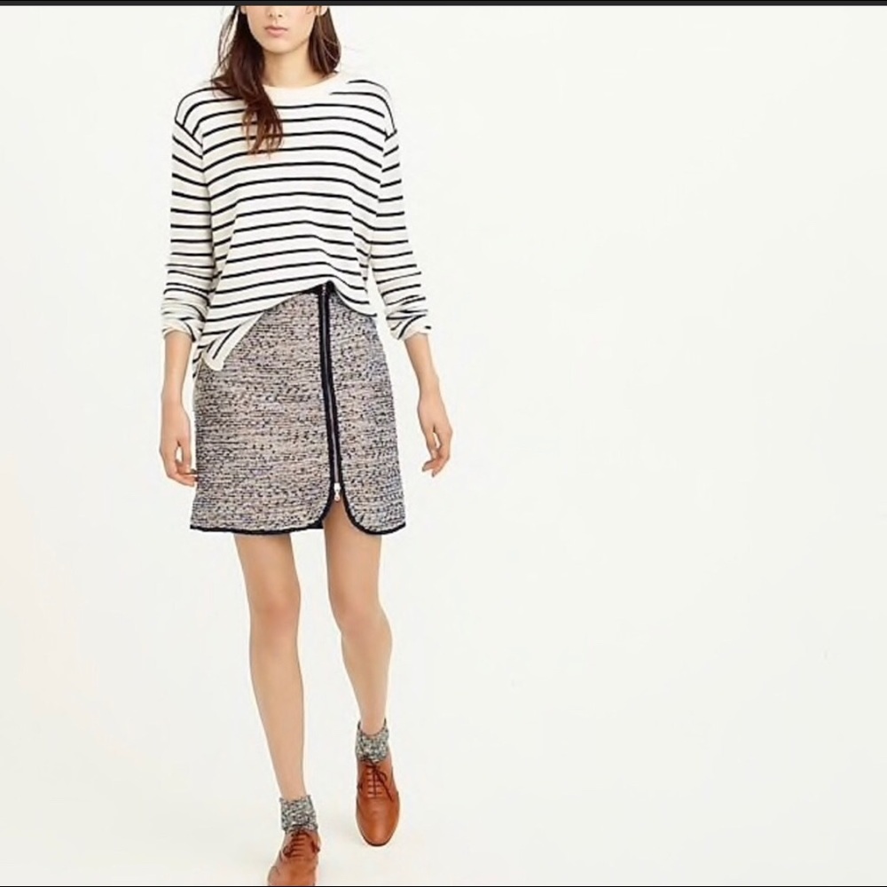 Jcrew tweed navy skirt